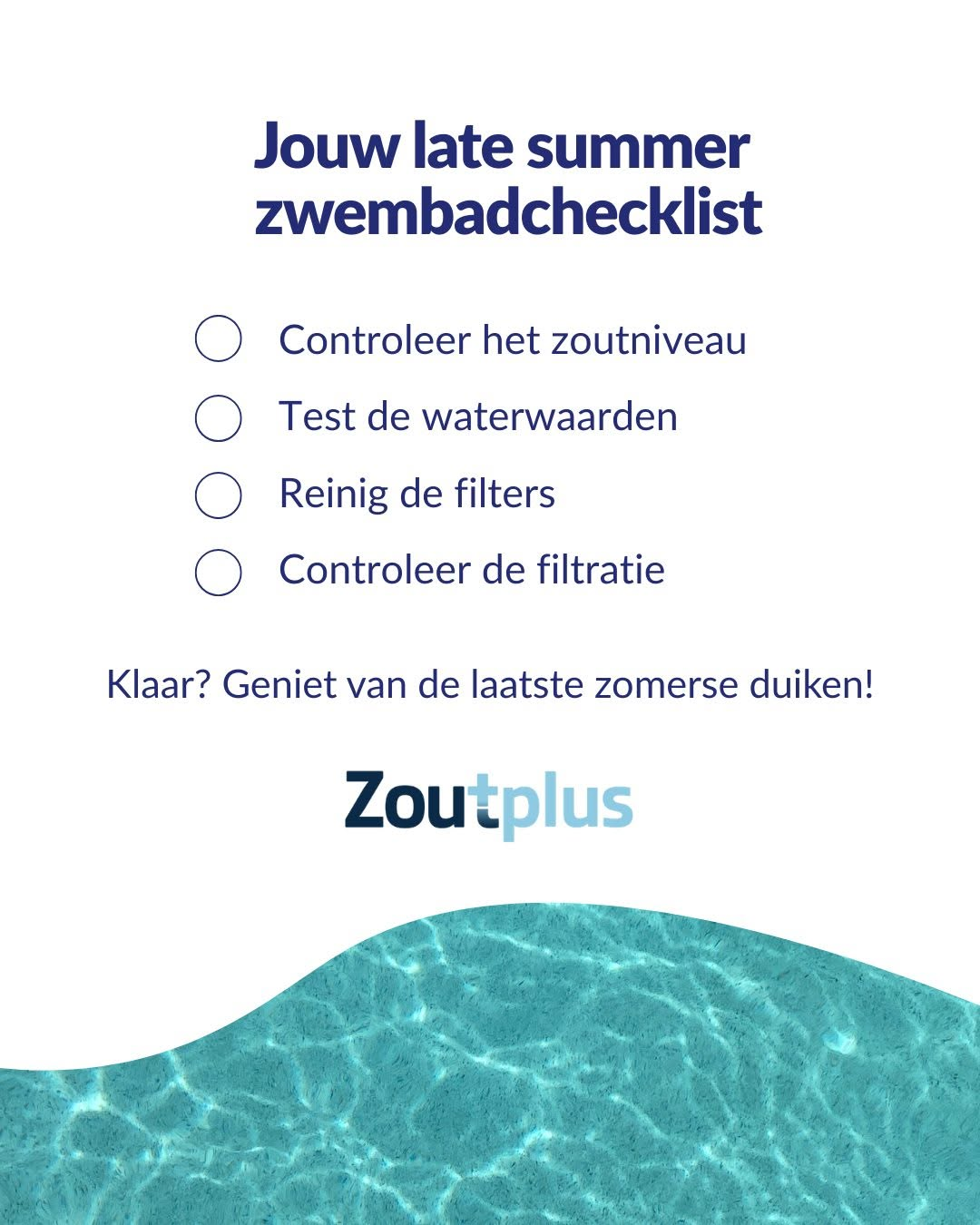 Late summer zwembadchecklist